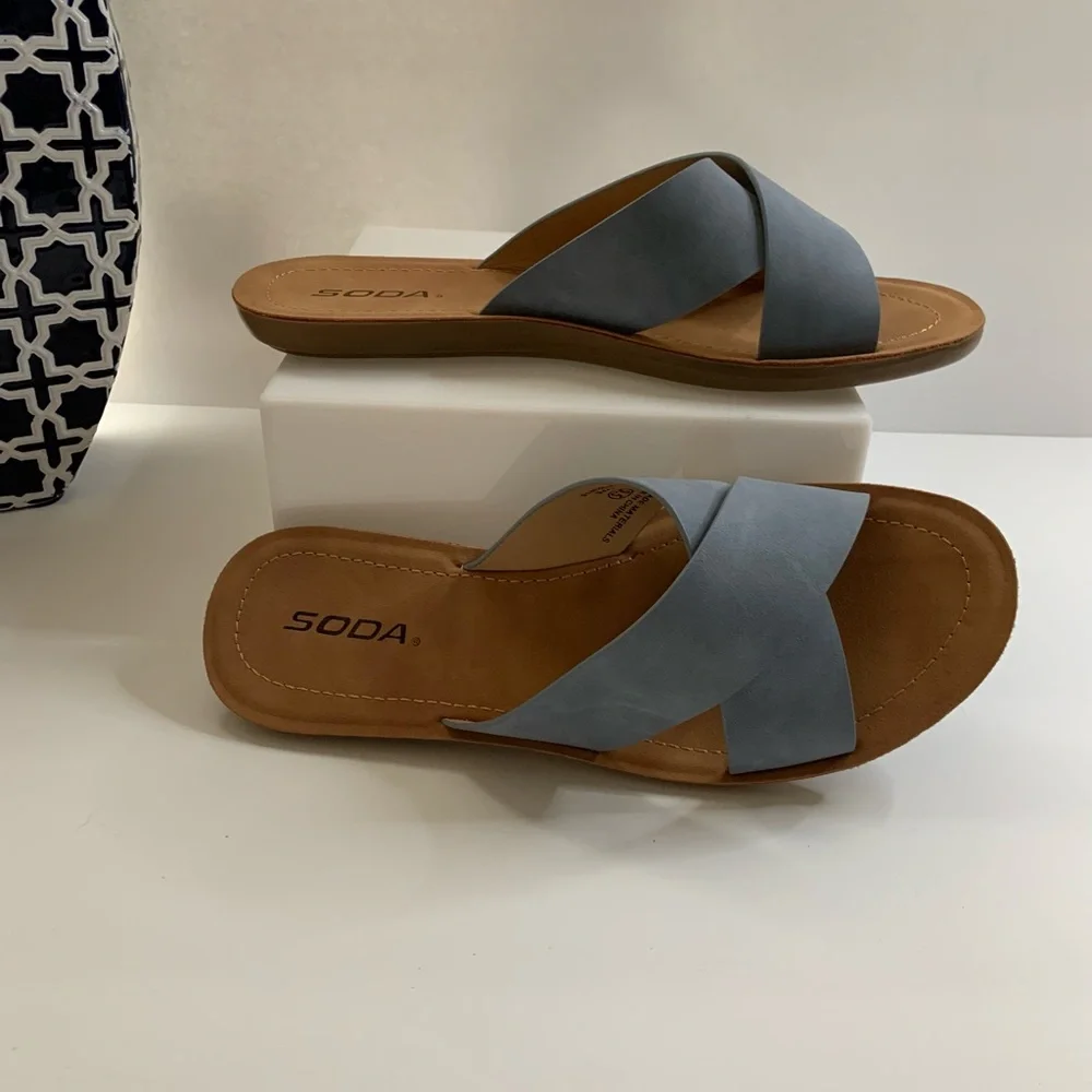 Soda Crossover Strapy Sandals 8.5,10 Blue color NWOT - Picture 5 of 9